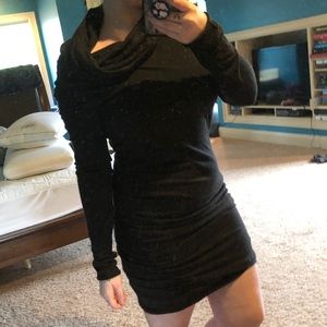 Tight Black Dress with loose neck